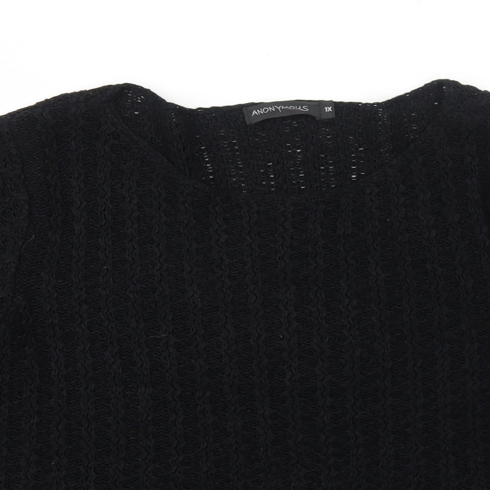 Anonymous Womens Black Round Neck Acrylic Pullover Jumper Size XL