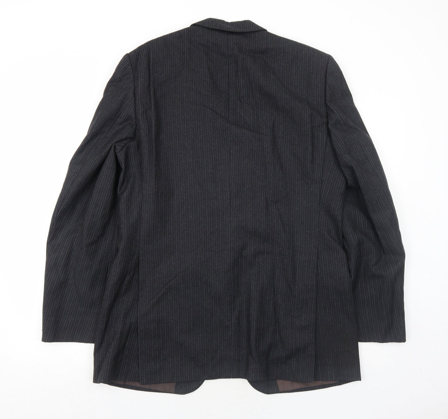 Cunninghams Mens Black Striped Wool Jacket Suit Jacket Size 42 Regular