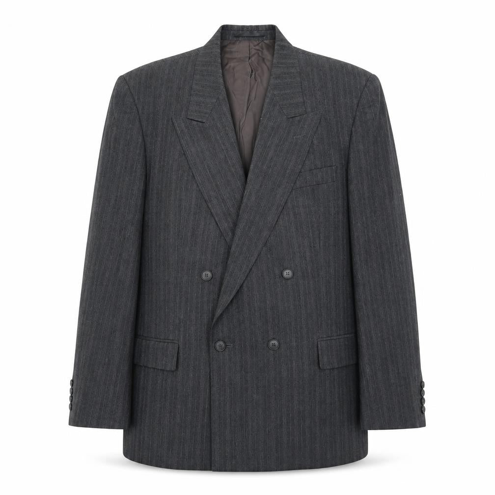 Marks and Spencer Mens Grey Striped Wool Jacket Suit Jacket Size 44 Regular