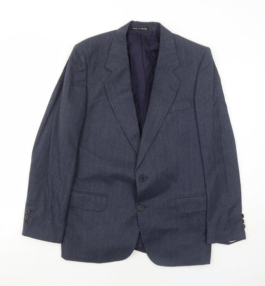 Paul Jardine Mens Blue Striped Wool Jacket Suit Jacket Size 40 Regular