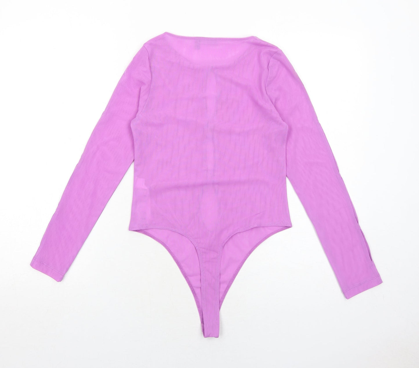 ASOS Womens Purple Polyester Bodysuit One-Piece Size 12 Snap - Cut Out Detail
