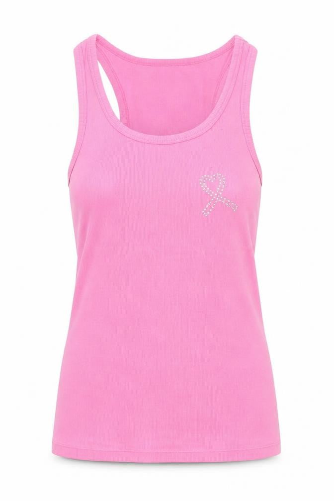 Marks and Spencer Womens Pink Cotton Basic Tank Size 16 Round Neck