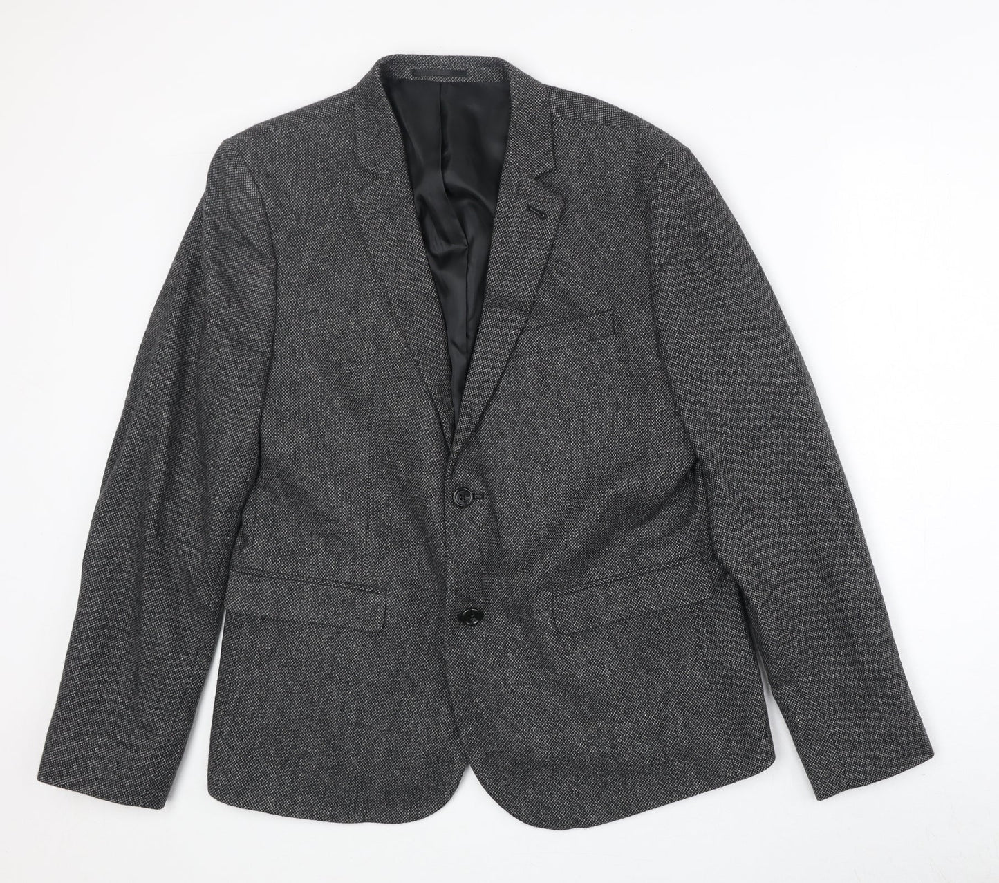 New Look Mens Grey Wool Jacket Suit Jacket Size 42 Regular