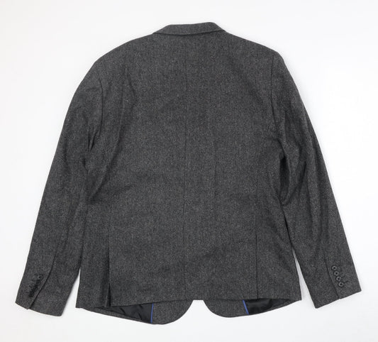 New Look Mens Grey Wool Jacket Suit Jacket Size 42 Regular