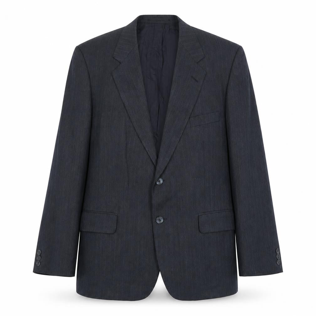 Marks and Spencer Mens Blue Striped Polyester Jacket Suit Jacket Size 44 Regular