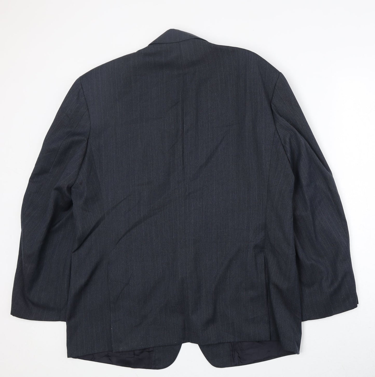 Marks and Spencer Mens Blue Striped Polyester Jacket Suit Jacket Size 44 Regular