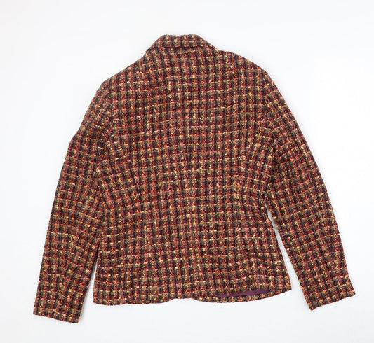 Neinhause Womens Multicoloured Check Acrylic Jacket Blazer Size 12
