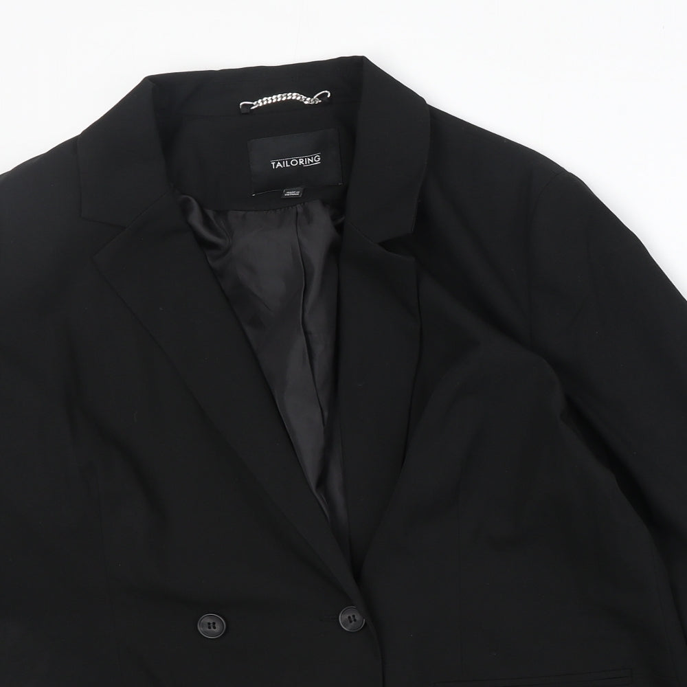 Caspsule Womens Black Polyester Jacket Suit Jacket Size 14
