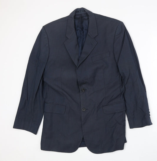 Roderick Charles Mens Blue Wool Jacket Suit Jacket Size 40 Regular