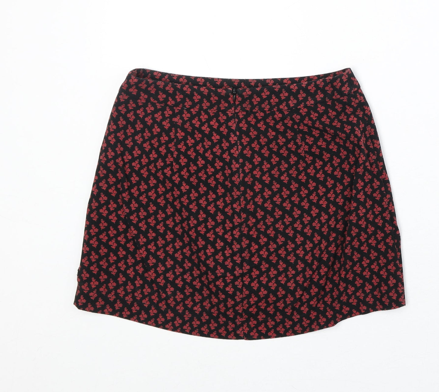 Cooperative Womens Black Floral Cotton Mini Skirt Size XS Zip