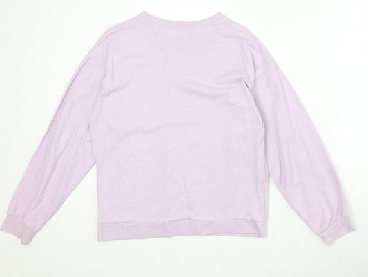 I SAW IT FIRST Womens Purple Cotton Pullover Sweatshirt Size S Pullover