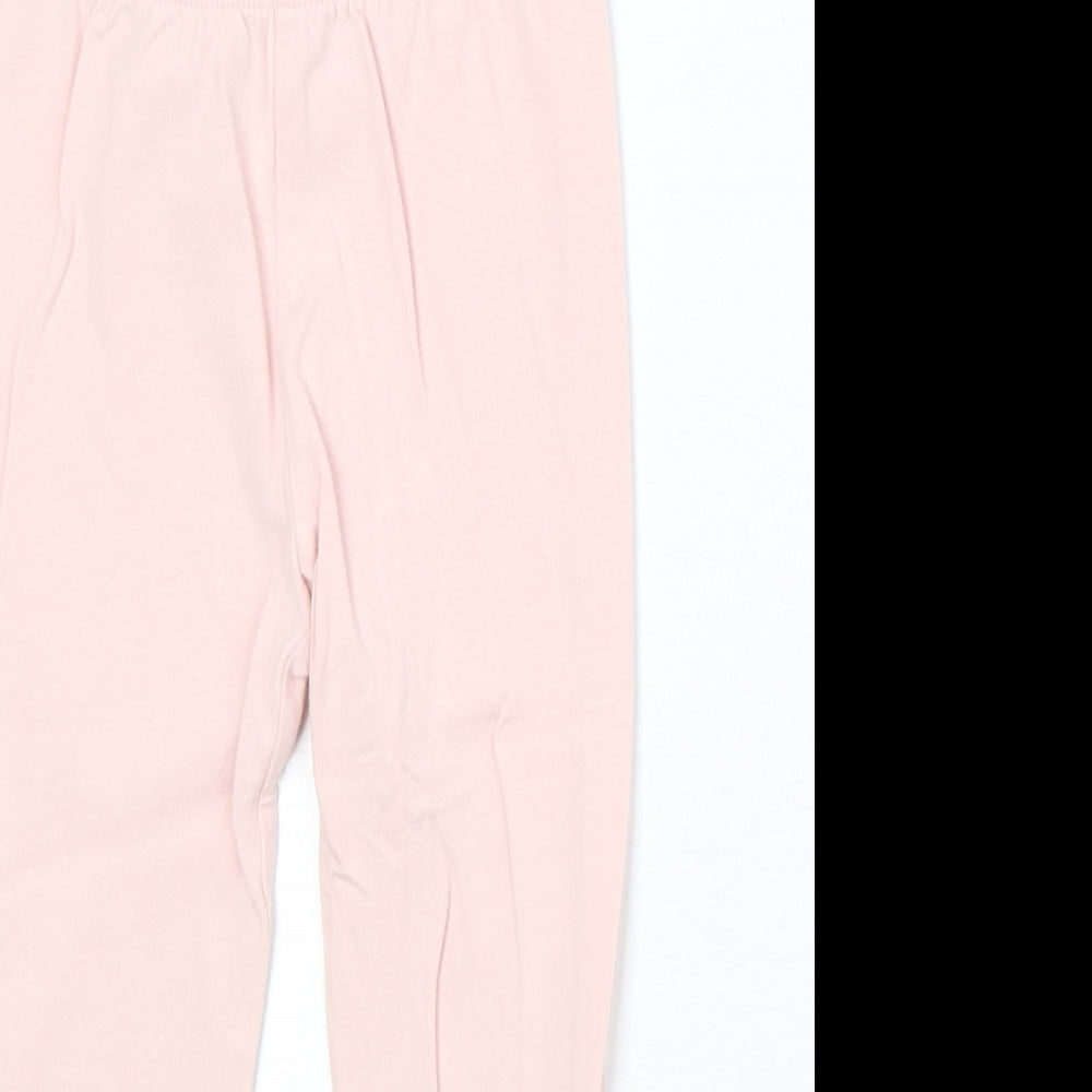 Gap Girls Pink Cotton Jogger Trousers Size 3 Years Regular Pullover