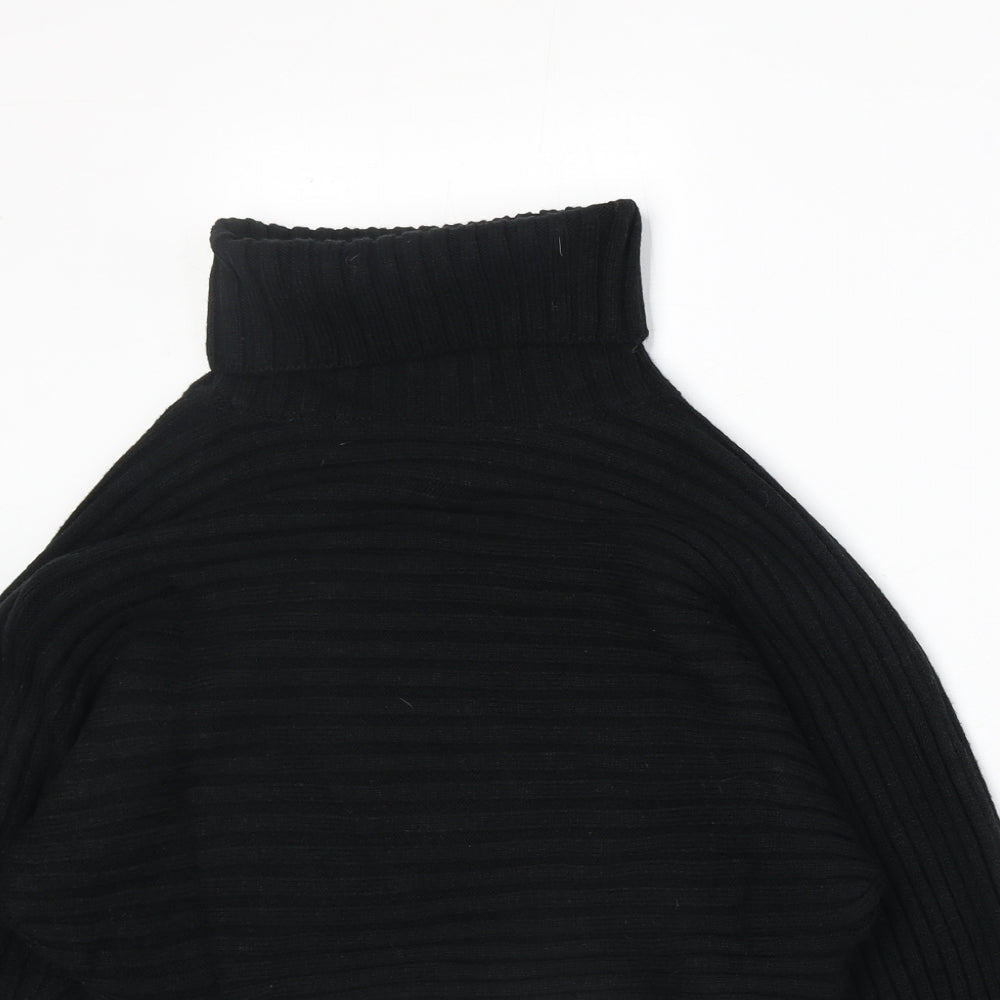 New Look Womens Black Roll Neck Acrylic Pullover Jumper Size S