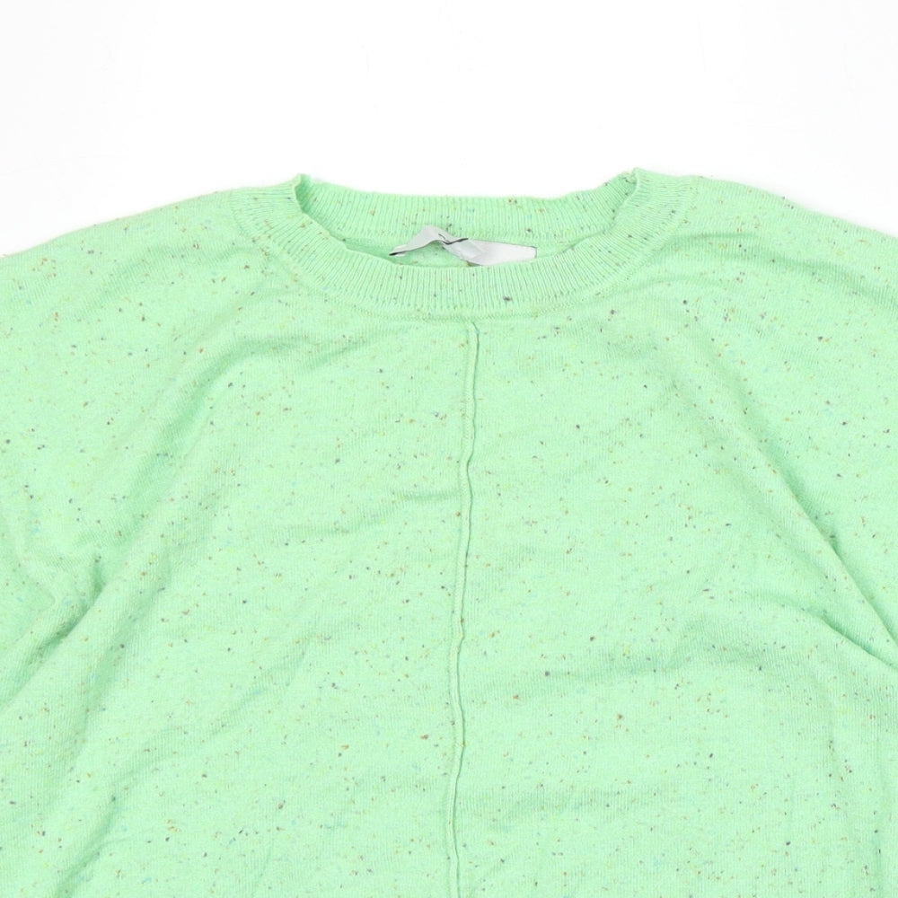 NEXT Womens Green Round Neck Nylon Pullover Jumper Size XS
