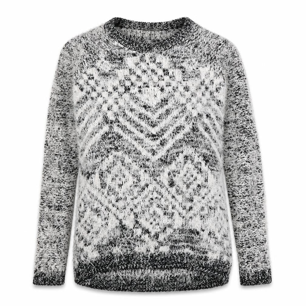 River Island Womens Ivory Round Neck Geometric Polyester Pullover Jumper Size 8