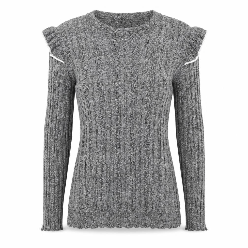 Marks and Spencer Womens Grey Round Neck Acrylic Pullover Jumper Size 8 Pullover