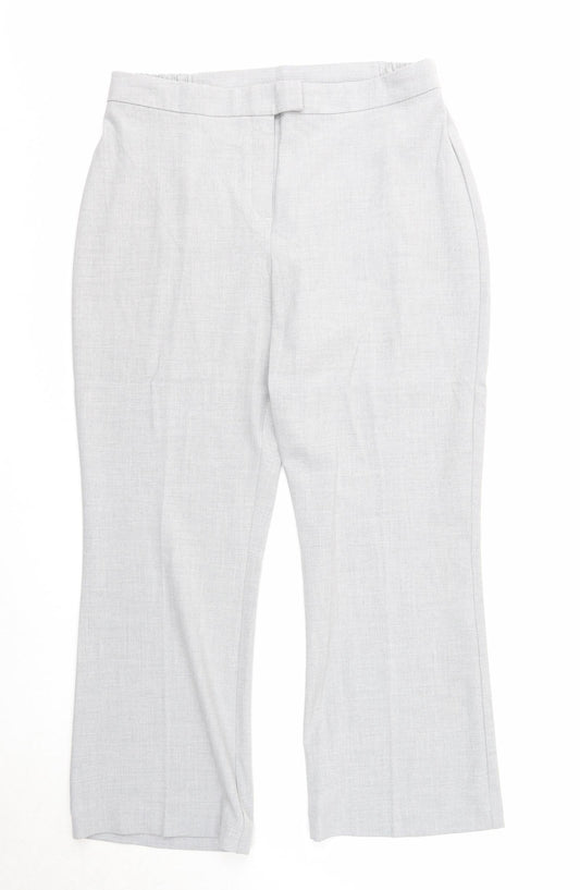 Agenda Womens Grey Polyester Dress Pants Trousers Size 16 Regular Zip