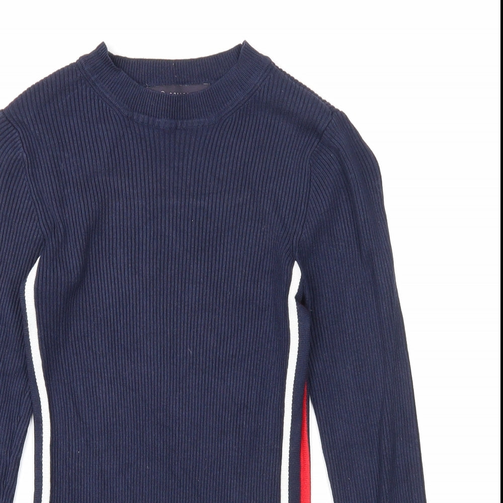 Marks and Spencer Womens Blue Round Neck Viscose Pullover Jumper Size 6
