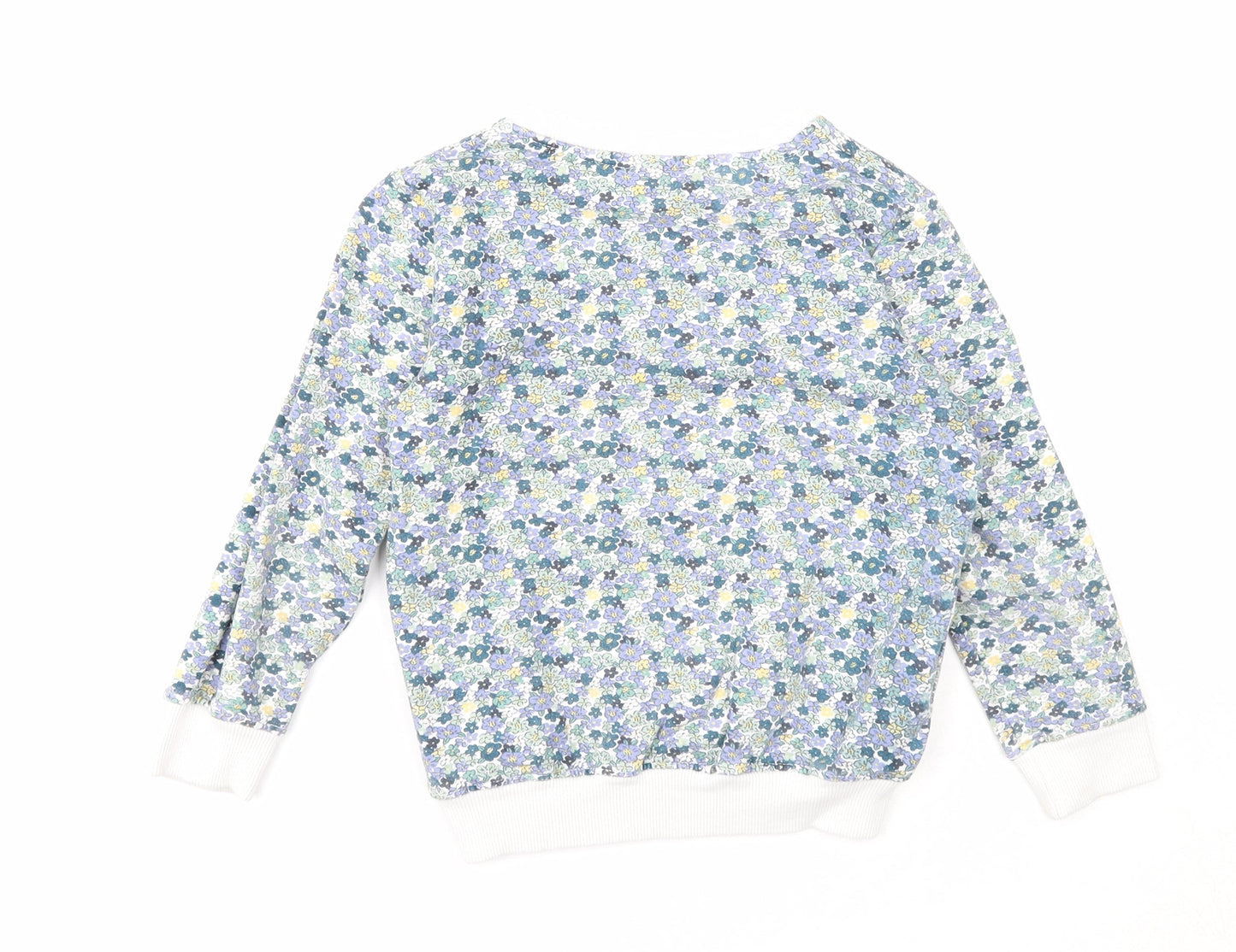 Little kids Girls Multicoloured Floral Cotton Pullover Sweatshirt Size 5-6 Years Pullover - Hello