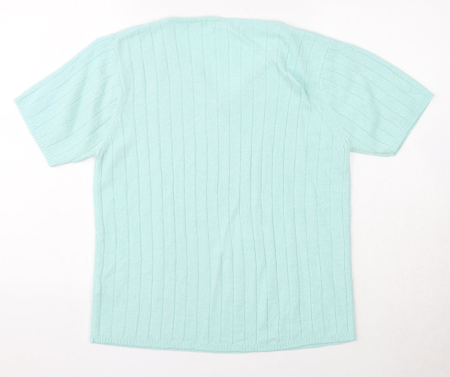 Berkertex Womens Blue V-Neck Acrylic Pullover Jumper Size 10 - Size 10-12