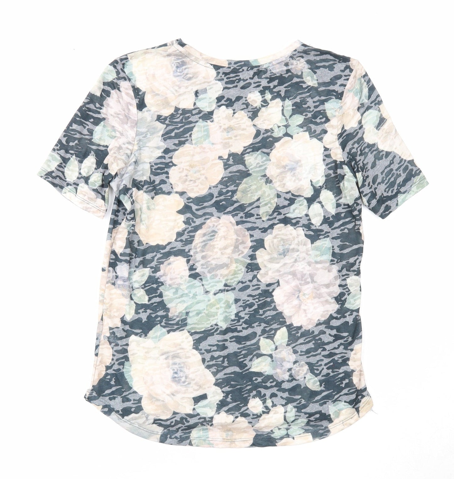 Dorothy Perkins Womens Multicoloured Geometric Polyester Basic T-Shirt Size 10 Round Neck