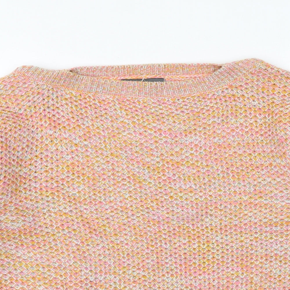 Studio Womens Multicoloured Boat Neck Acrylic Pullover Jumper Size 8