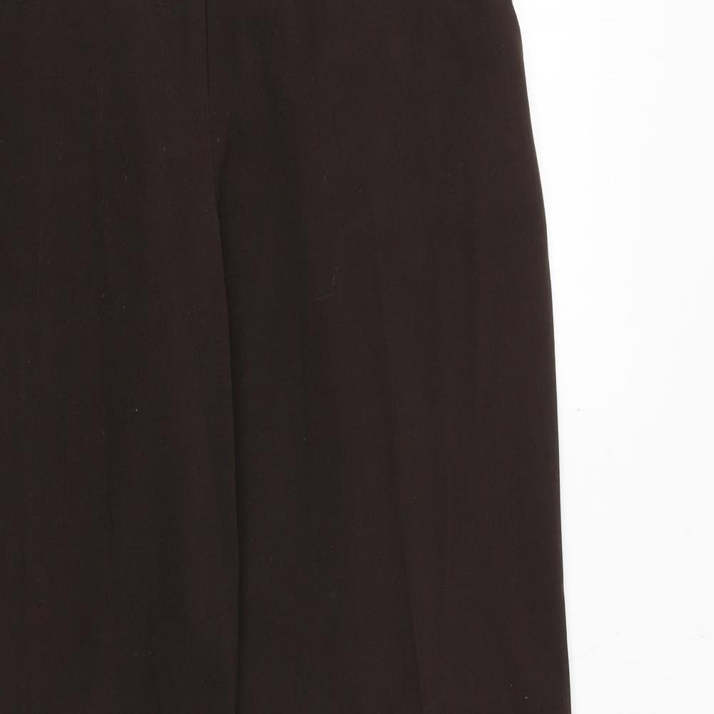M&Co Womens Brown Polyester Trousers Size 12 Regular Zip