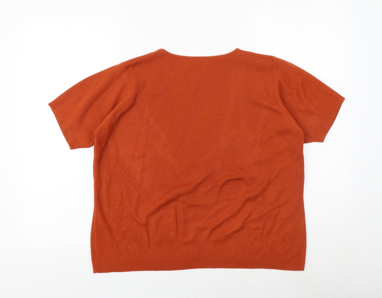Berkertex Womens Orange Round Neck Acrylic Pullover Jumper Size 14 - Size 14-16