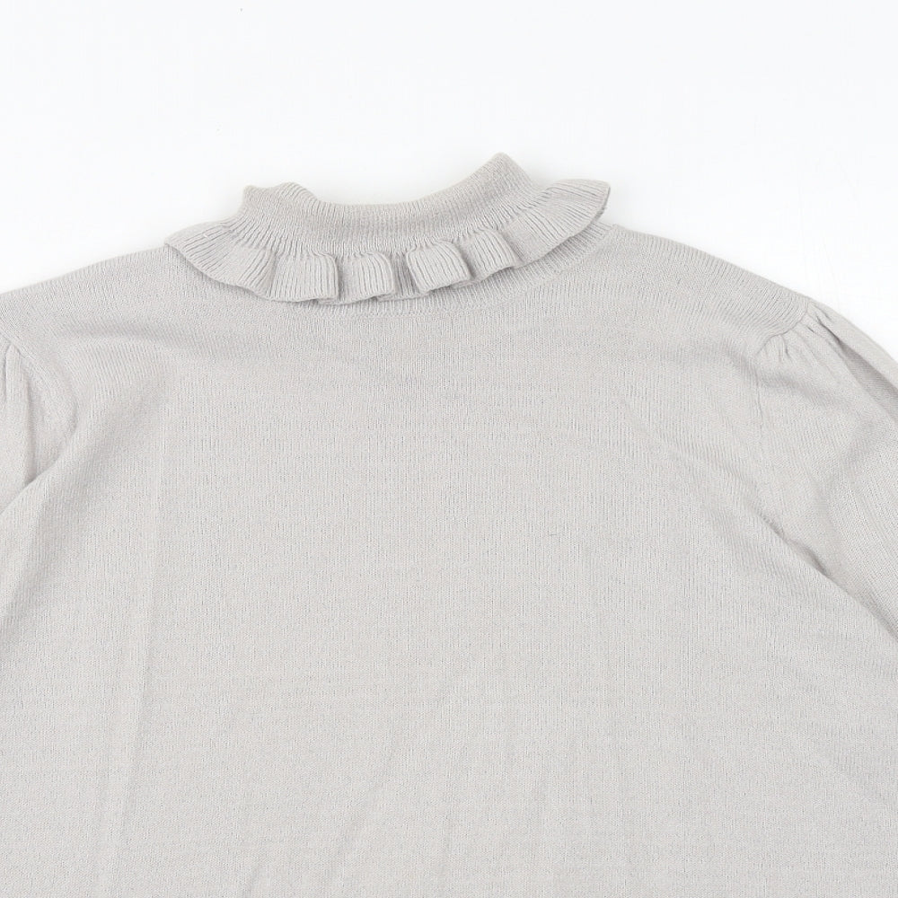 H&M Womens Grey Roll Neck Acrylic Pullover Jumper Size M