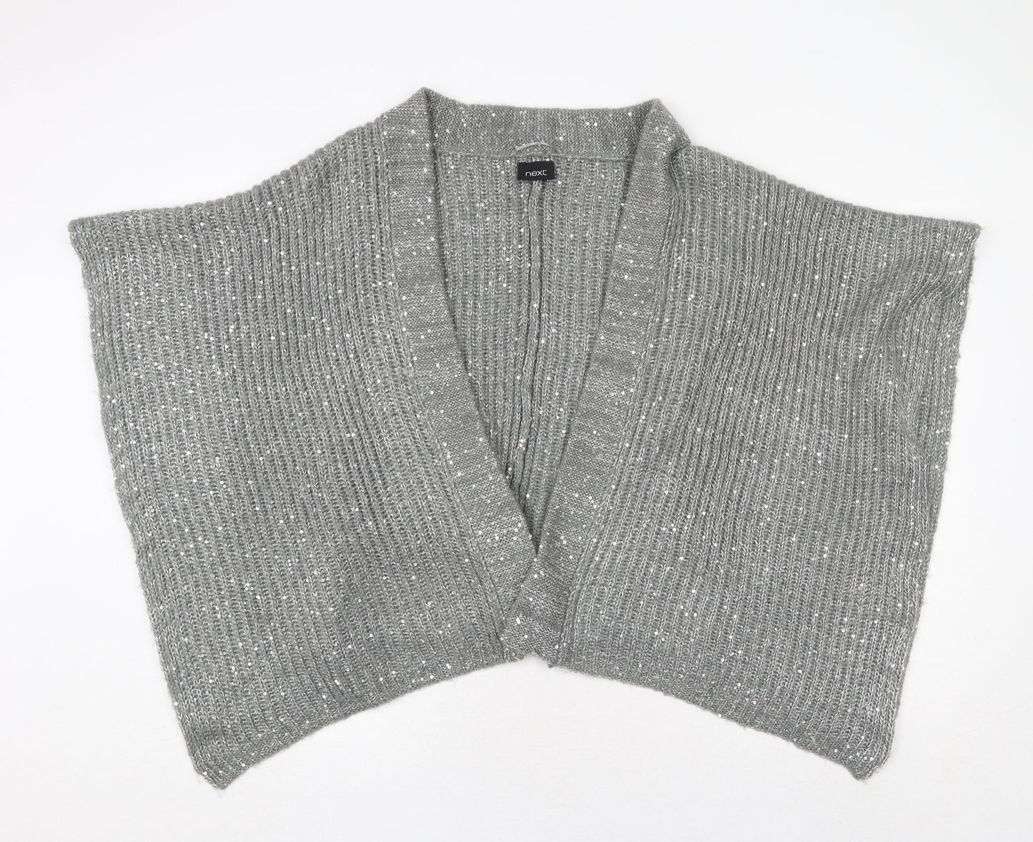 NEXT Womens Grey V-Neck Acrylic Cardigan Jumper One Size