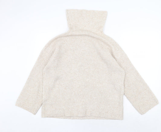 ASOS Womens Beige Roll Neck Polyester Pullover Jumper Size 8