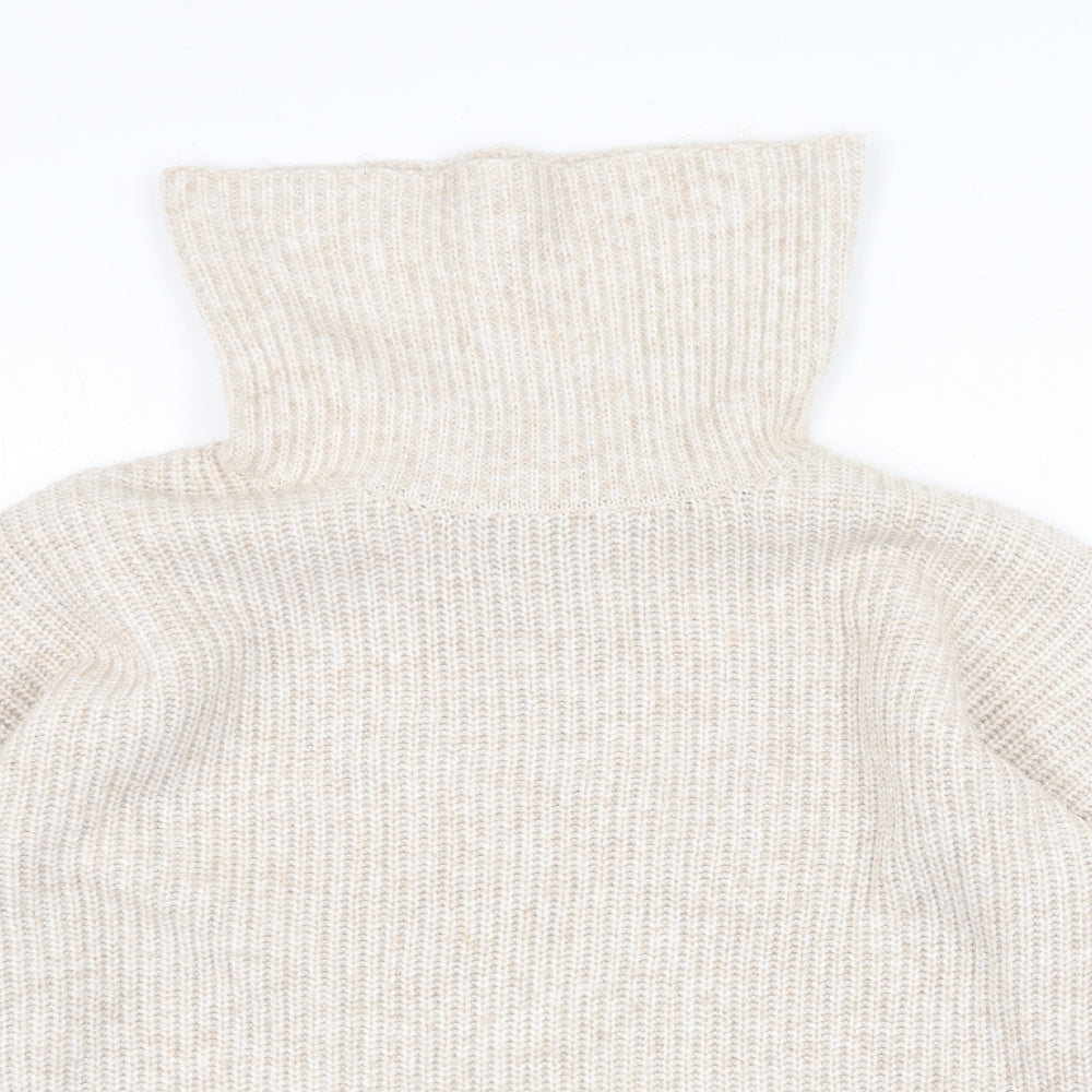 ASOS Womens Beige Roll Neck Polyester Pullover Jumper Size 8