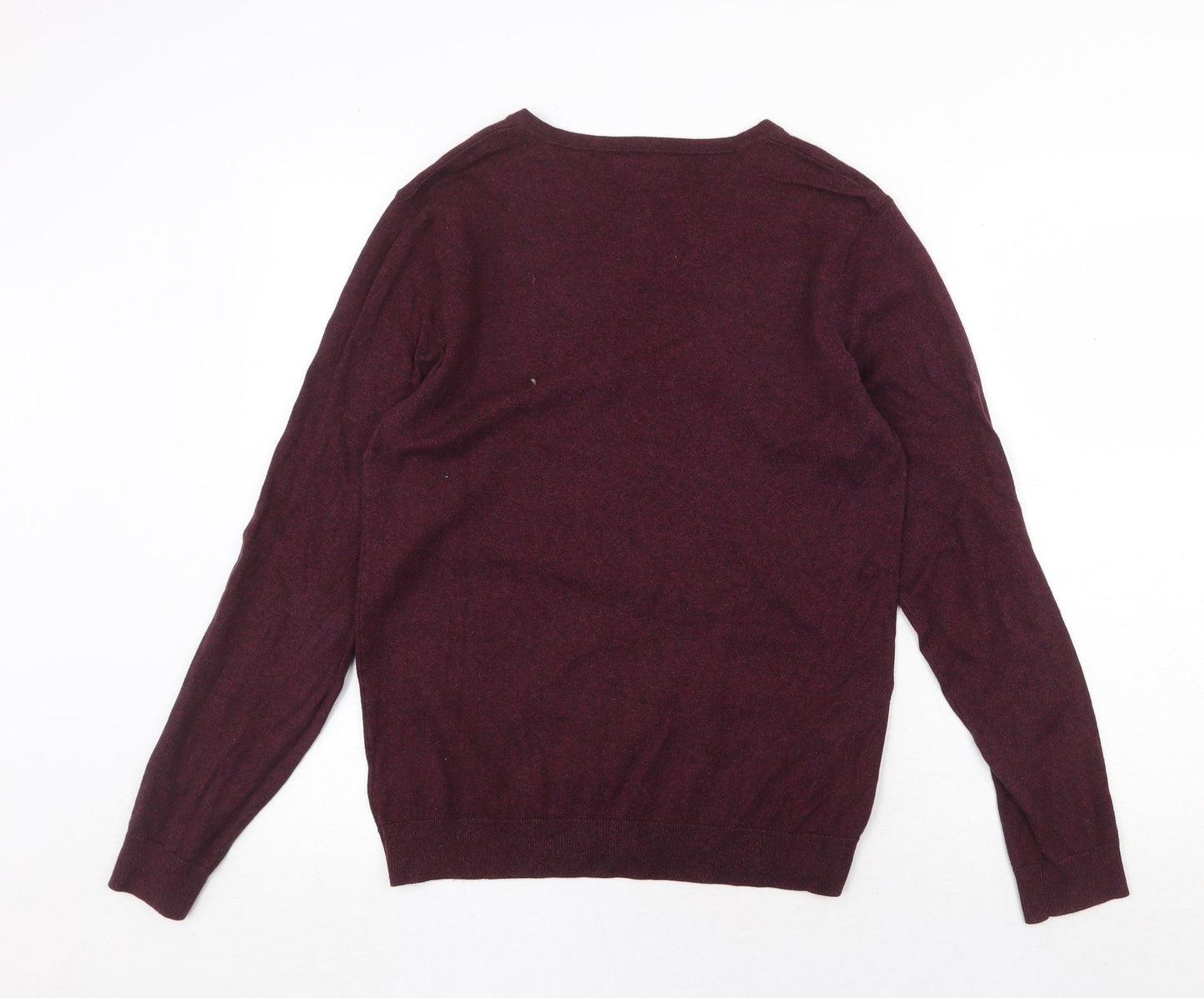 NEXT Womens Red V-Neck Cotton Pullover Jumper Size S
