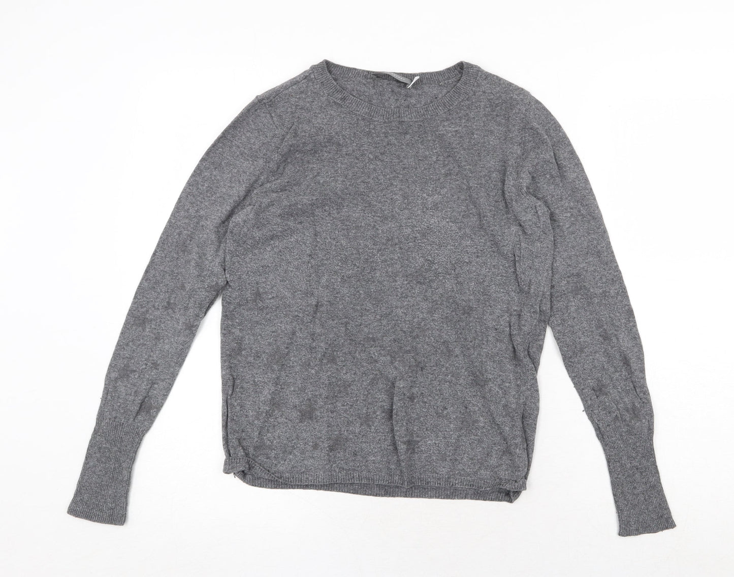 Mini Velvet Womens Grey Round Neck Cotton Pullover Jumper Size 8