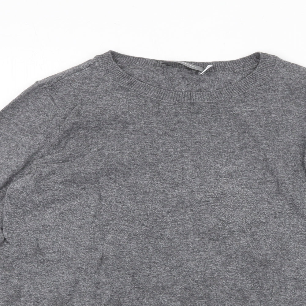 Mini Velvet Womens Grey Round Neck Cotton Pullover Jumper Size 8