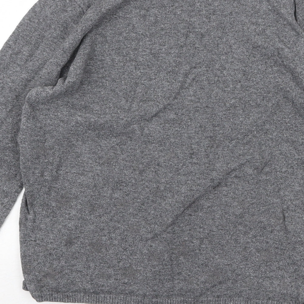 Mini Velvet Womens Grey Round Neck Cotton Pullover Jumper Size 8