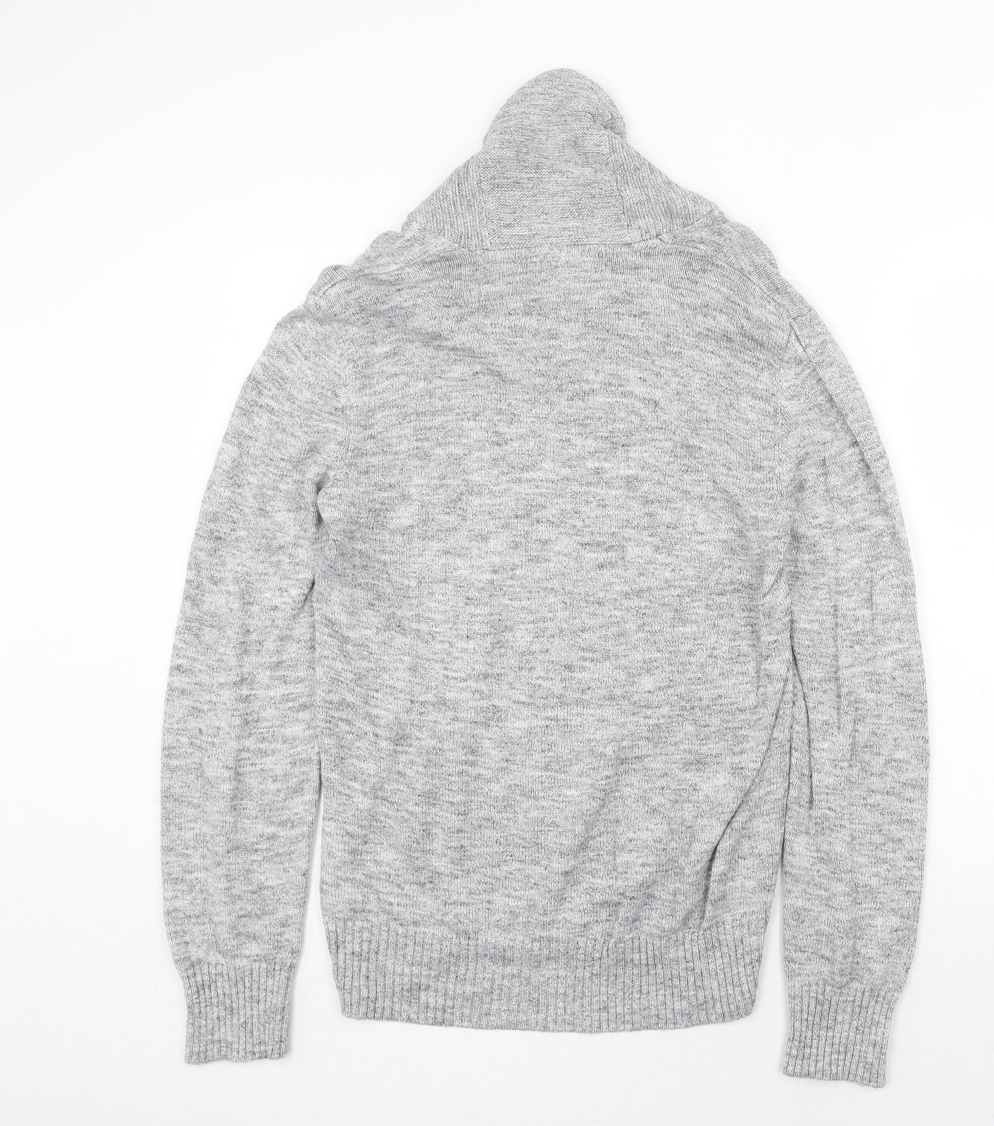 H&M Womens Grey High Neck Cotton Pullover Jumper Size S