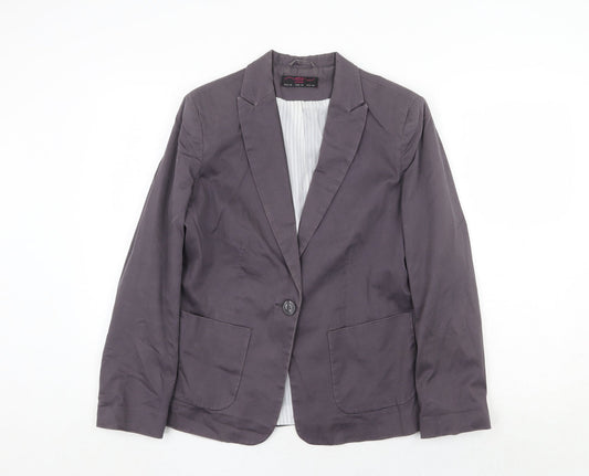 New Look Womens Grey Jacket Blazer Size 12 Button