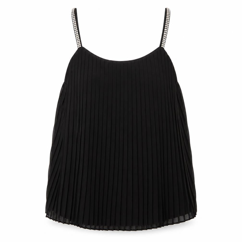 Quiz Womens Black Polyester Basic Tank Size 6 Round Neck