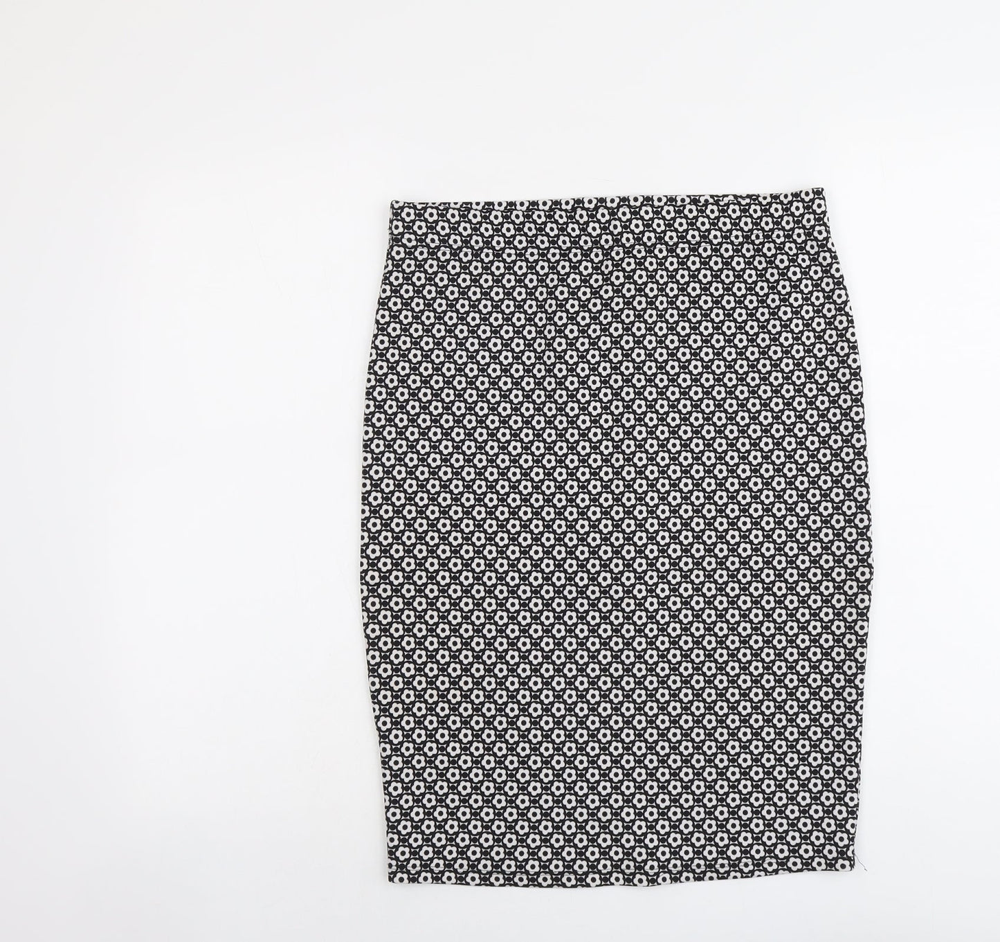 Woolworths Womens Black Floral Polyester A-Line Skirt Size M