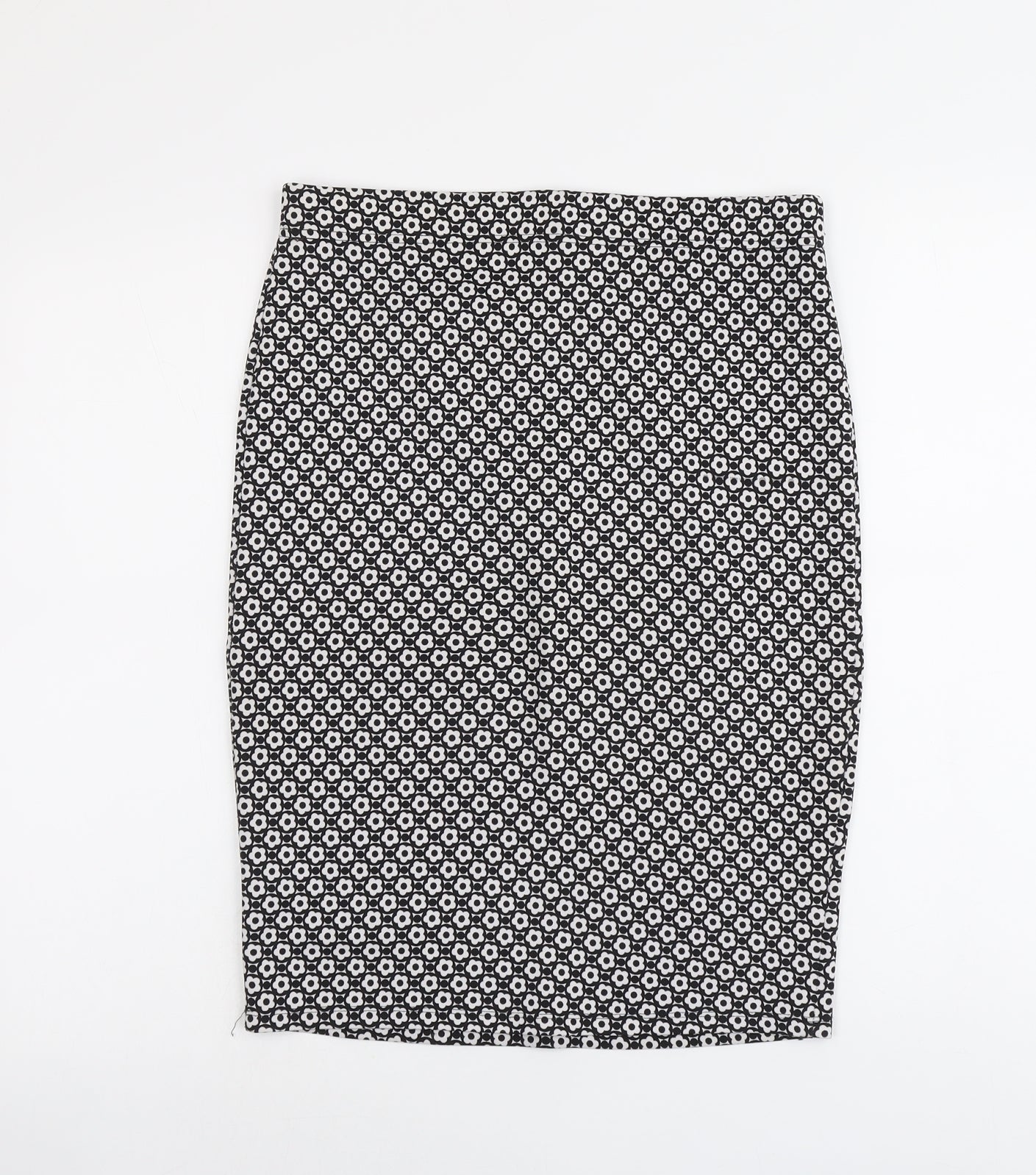Woolworths Womens Black Floral Polyester A-Line Skirt Size M