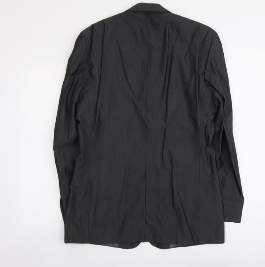 River Island Mens Grey Viscose Jacket Suit Jacket Size L Regular