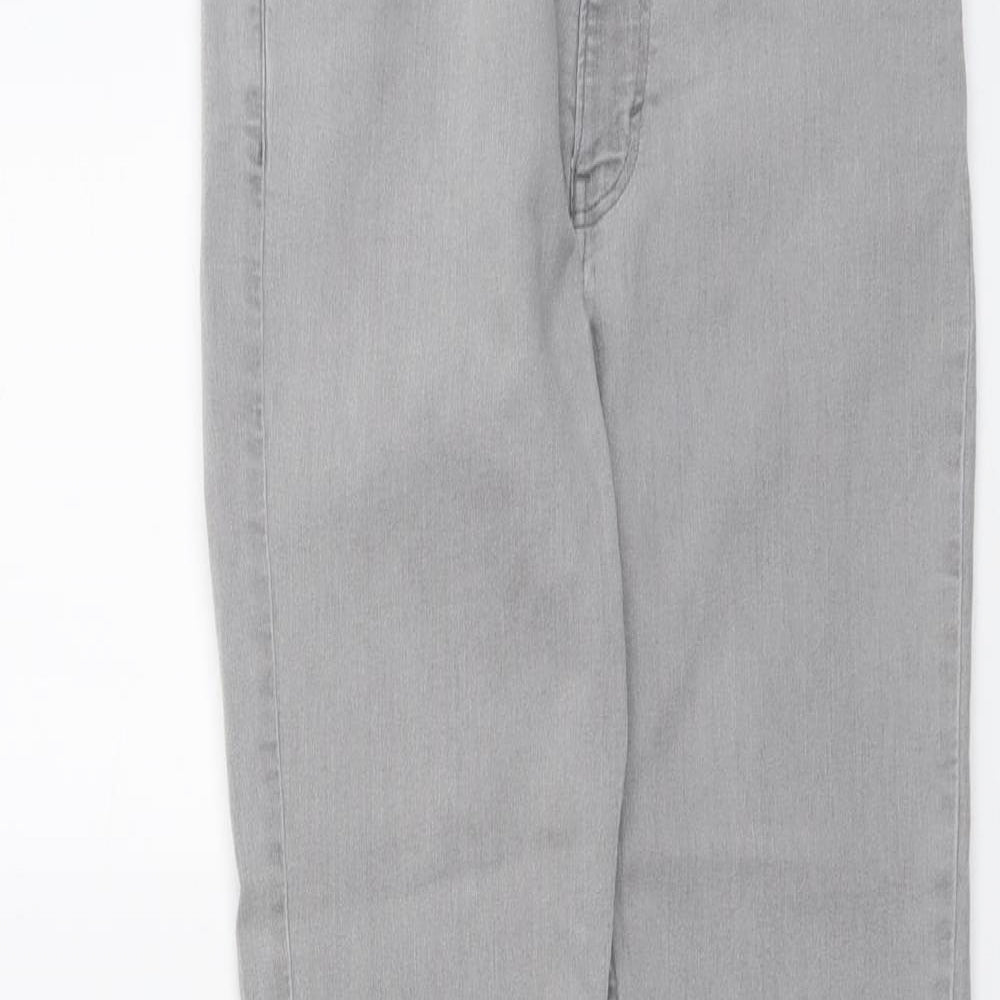 H&M Womens Grey Cotton Straight Jeans Size 28 in L29 in Regular Button