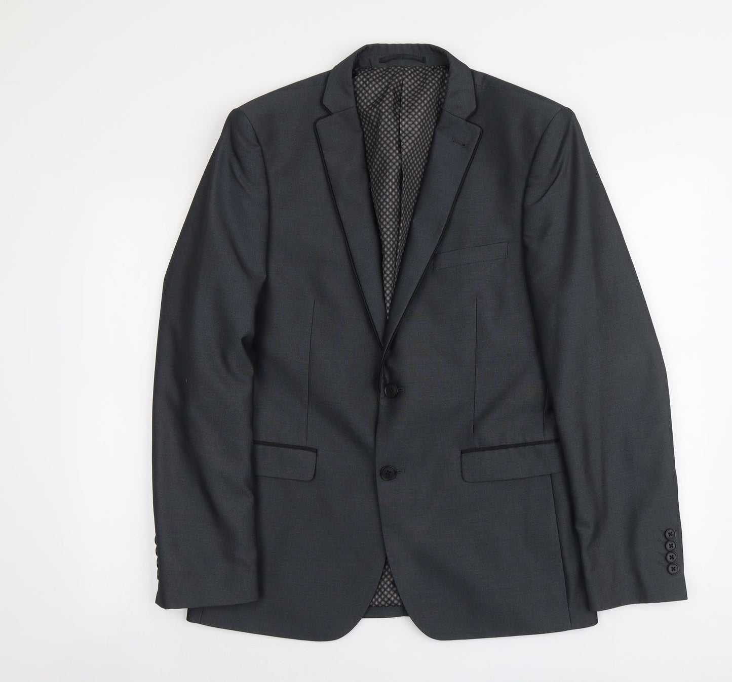 NEXT Mens Grey Polyester Jacket Suit Jacket Size L Regular