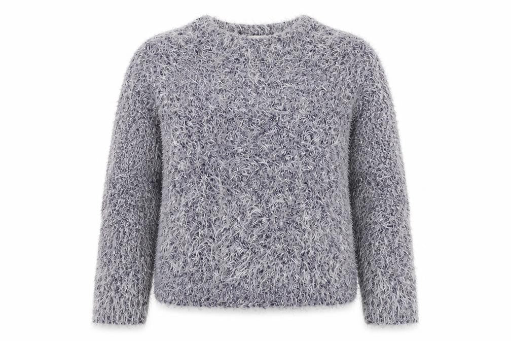 Indigo Womens Blue Round Neck Acrylic Pullover Jumper Size 12