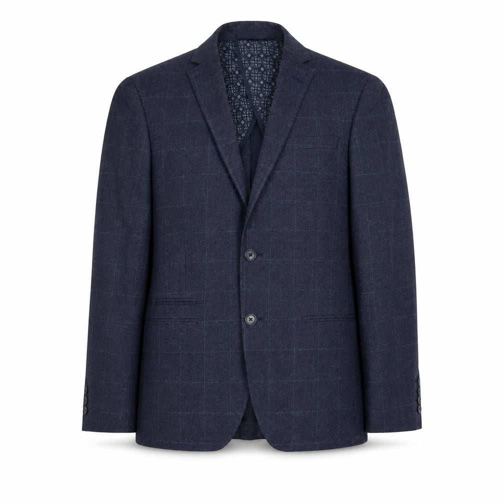 Red Herring Mens Blue Check Polyester Jacket Suit Jacket Size 36 Regular