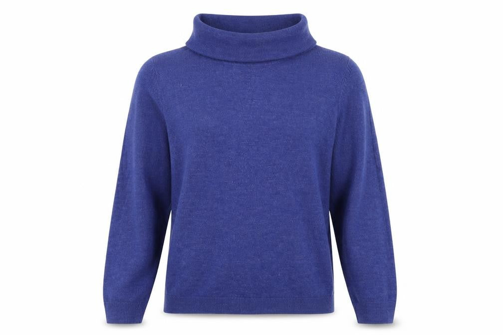 Dunnes Womens Blue Roll Neck Acrylic Pullover Jumper Size L