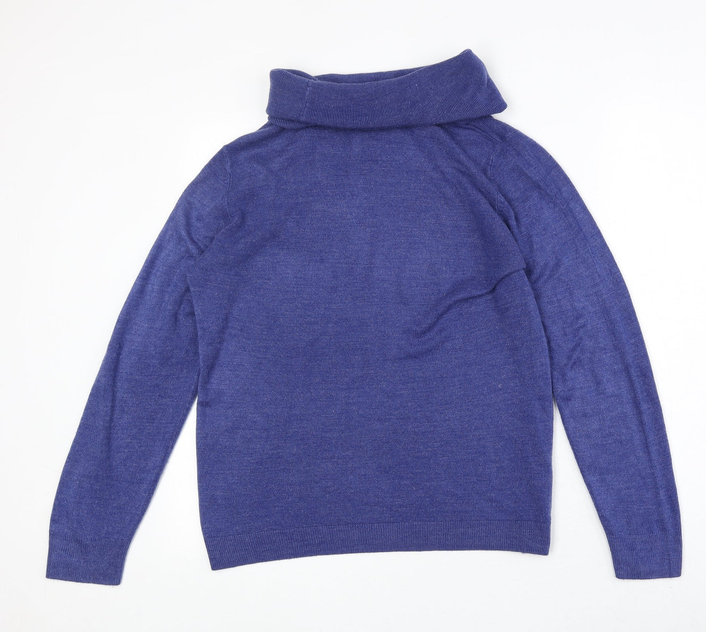 Dunnes Stores Womens Blue Roll Neck Acrylic Pullover Jumper Size L
