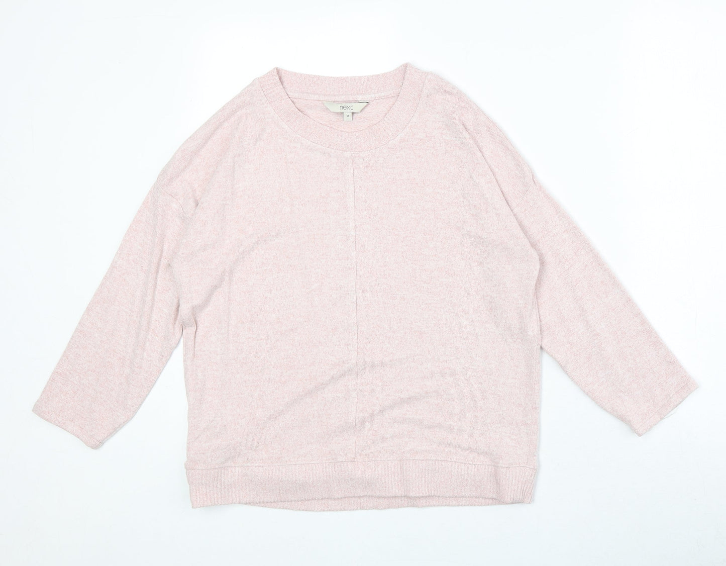 NEXT Womens Pink Round Neck Viscose Pullover Jumper Size 12
