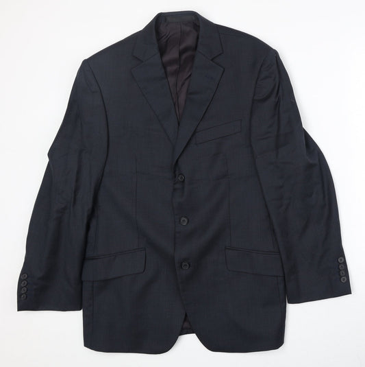 Marks and Spencer Mens Blue Wool Jacket Suit Jacket Size 38 Regular